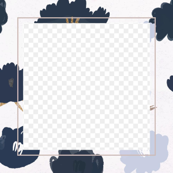 Blue blooming flower frame png botanical illustration