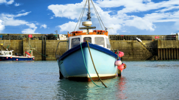 Blue Boat on Water Blue Boat on Water