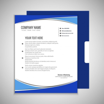 Blue brochure template with abstract shapes Blue brochure template with abstract shapes
