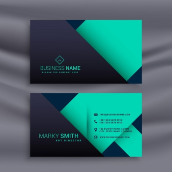 Blue business card, minimal style Blue business card, minimal style