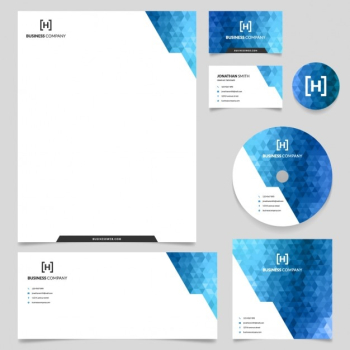 Blue business stationery
