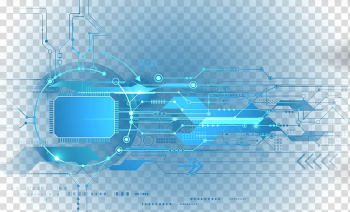Blue circuits , Technology Light Blue, SCIENCE decorative chip transparent background PNG clipart