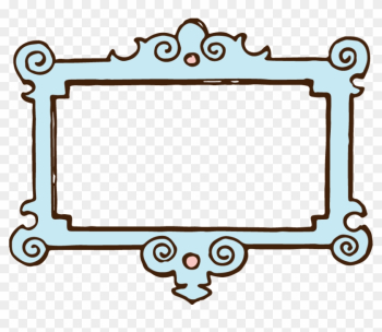 Blue Clip Art Frame - Cute Text Box Border