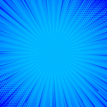 blue comic background with lines and halftone