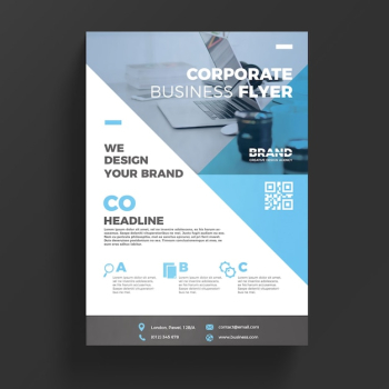 Blue corporate business flyer template Blue corporate business flyer template