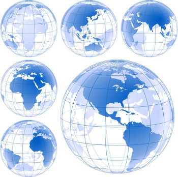 Blue Earth Globe Vector Set Blue Earth Globe Vector Set
