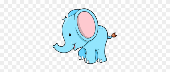Blue Elephant Wall Decal - Baby Blue Elephant Cartoon Blue Elephant Wall Decal - Baby Blue Elephant Cartoon