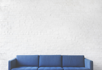 Blue Fabric 3-seat Sofa
