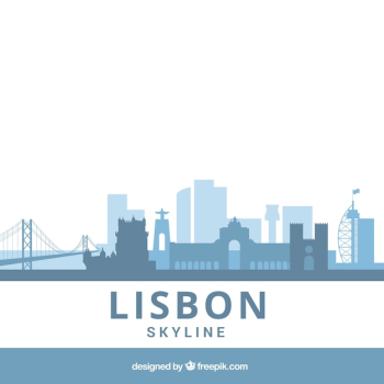 Blue flat skyline of lisbon Blue flat skyline of lisbon