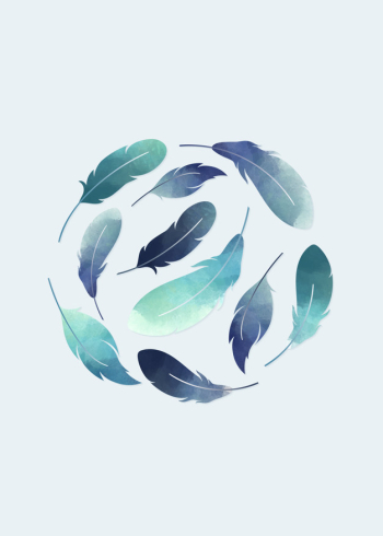 Blue floating feathers Free Vector Blue floating feathers Free Vector
