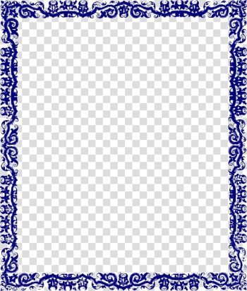 Blue floral frame on blue background, Islam , Blue Border Frame transparent background PNG clipart