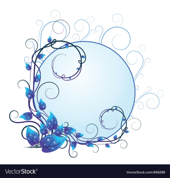 Blue floral frame vector image Blue floral frame vector image