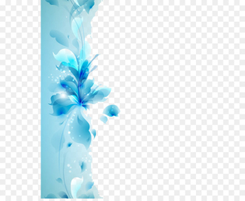 Blue flower Blue flower Wallpaper - Blue hand-painted decorative flower 