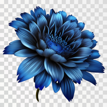 Blue flower, luxury and royal, PNG transparent background