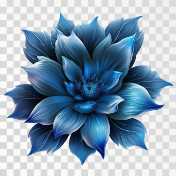 Blue flower, luxury and royal, PNG transparent background