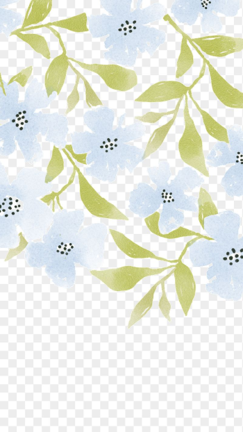 Blue flower png watercolor border | Free PNG - rawpixel