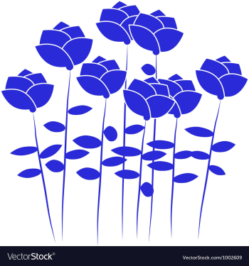 Blue flowers vector image Blue flowers vector image