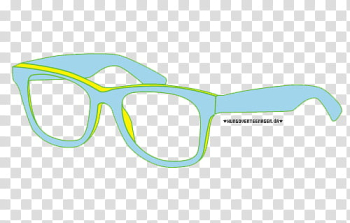 Blue-framed eyeglasses transparent background PNG clipart