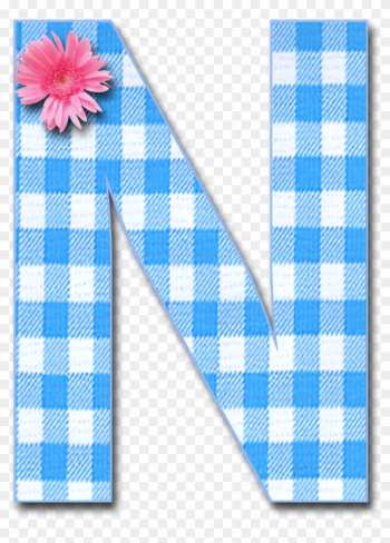 Blue Gingham N Png 1,200×1,321 Pixels - Alphabet
