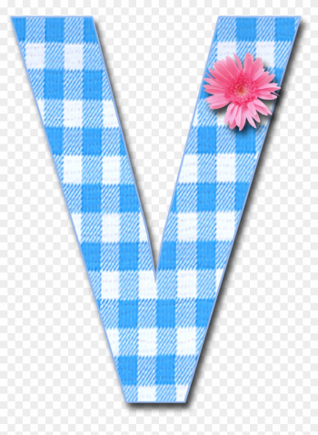 Blue Gingham V Png 1,200×1,321 Pixels - Alphabet