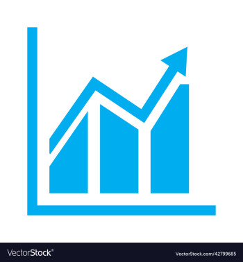 blue graph icon or logo blue graph icon or logo
