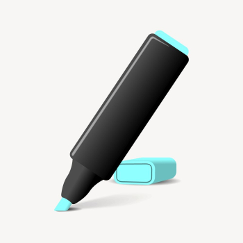 Blue highlighter clipart, stationery illustration. | Free Photo - rawpixel