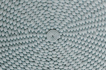 Blue knitted pouf Blue knitted pouf
