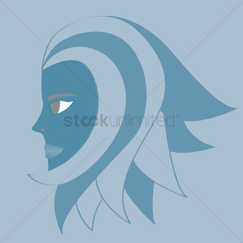 Blue lady in unique hairstyle. Blue lady in unique hairstyle.