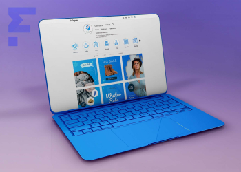 Blue Laptop Instagram Mockup - Freebies Mockup Blue Laptop Instagram Mockup - Freebies Mockup