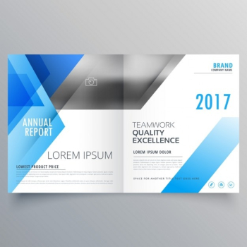 Blue leaflet template with two leaves