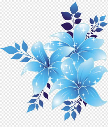 blue lily flower illustration, Blue flower Blue flower, blue flower, watercolor Painting, blue, leaf png