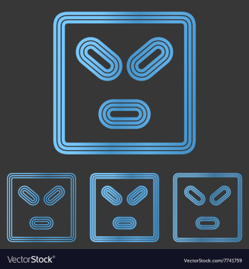 Blue line anger logo design set vector image Blue line anger logo design set vector image