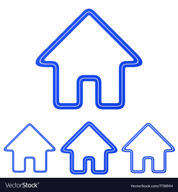 Blue line homepage logo design set vector image Blue line homepage logo design set vector image