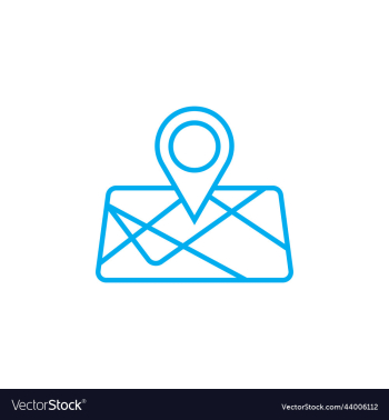 blue map destination line art icon blue map destination line art icon