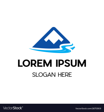 Blue mountain peak nature logo vector image Blue mountain peak nature logo vector image