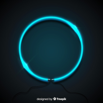 Blue neon circle Blue neon circle