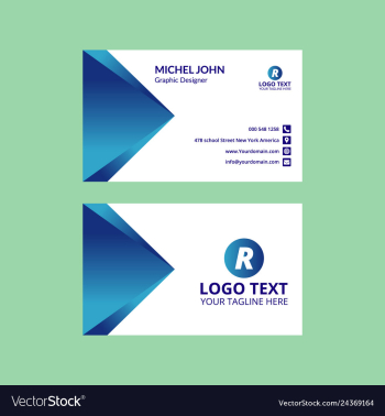 Blue nice business card vector image Blue nice business card vector image