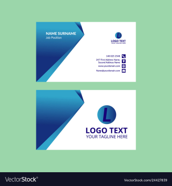 Blue nice business card vector image Blue nice business card vector image