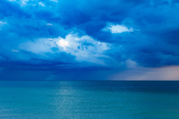 Blue Ocean With Cloudy Sky Blue Ocean With Cloudy Sky