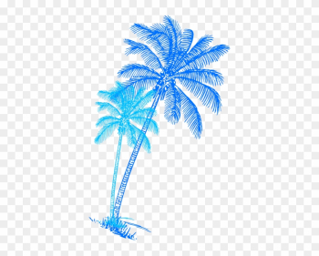 Blue Palm Tree Silhouette
