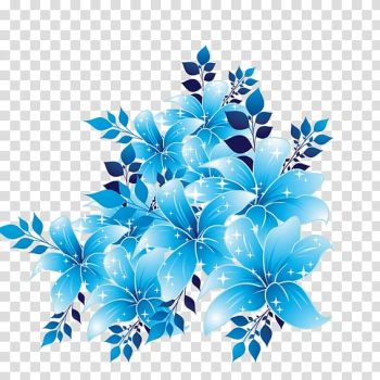 Blue petaled flowers illustration, Flower Sky Blue , Blue flowers transparent background PNG clipart