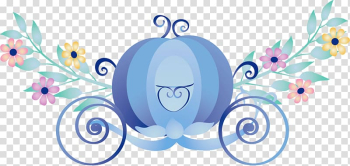 Blue pumpkin carriage material transparent background PNG clipart