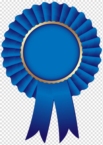 Blue ribbon, Blue ribbon Rosette , Blue Rosette Ribbon transparent background PNG clipart
