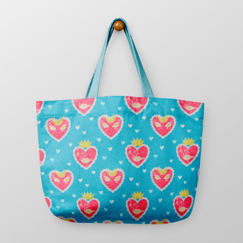 Blue sacred heart pattern tote | Free Photo - rawpixel Blue sacred heart pattern tote | Free Photo - rawpixel