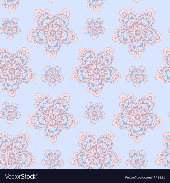 Blue seamless floral pattern vector image Blue seamless floral pattern vector image