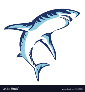 blue shark logo design