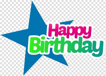 Blue star with happy birthday text overlay, Birthday Christmas Day , Happy Birthday transparent background PNG clipart