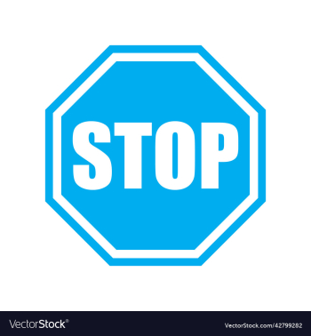 blue stop sign or logo blue stop sign or logo