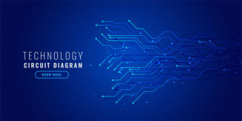 Blue technology background with circuit diagram Free Vector Blue technology background with circuit diagram Free Vector