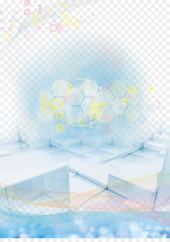 Blue Transparency and translucency Three-dimensional space Technology - Box transparent three-dimensional technology background 